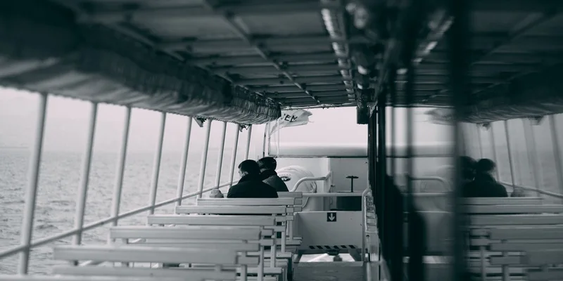 Serene view inside a boat with people seated